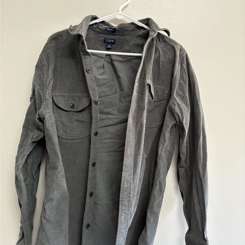J. Crew Men's Gray Corduroy Button Down